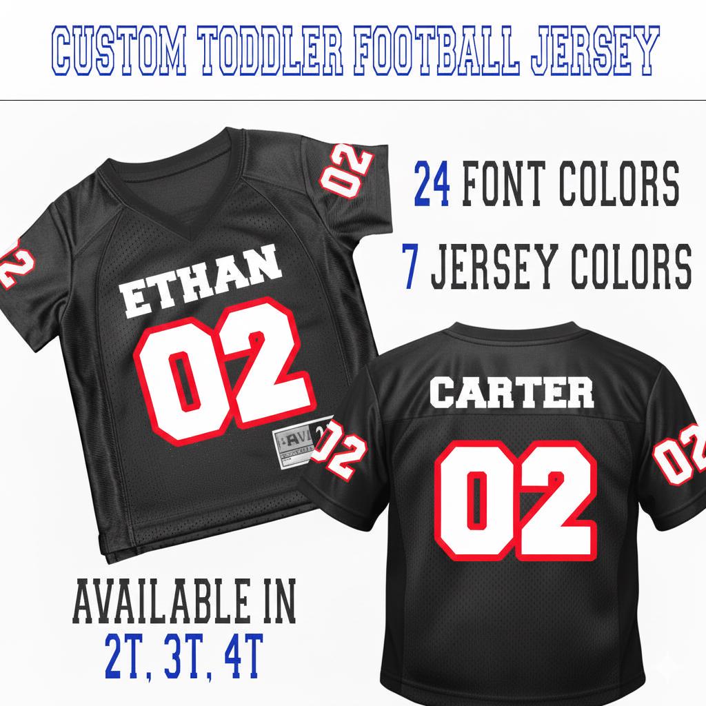 Custom Toddler Football Jersey, Sports Party, Personalized Sports Shirt