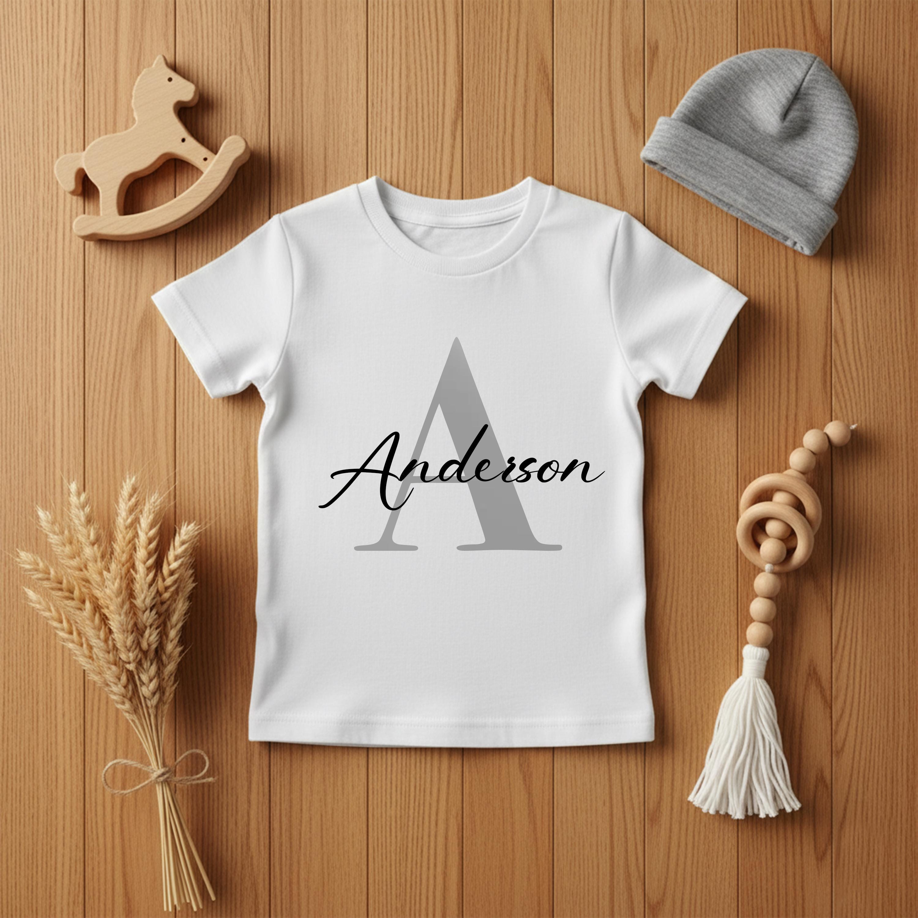 Custom Initial Name Shirt Baby Toddler Youth Shirt