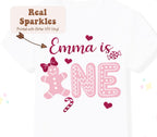Personalized Pink Gingerbread Birthday Shirt, 1st Birthday, Sequin Shorts, Hairbow Set