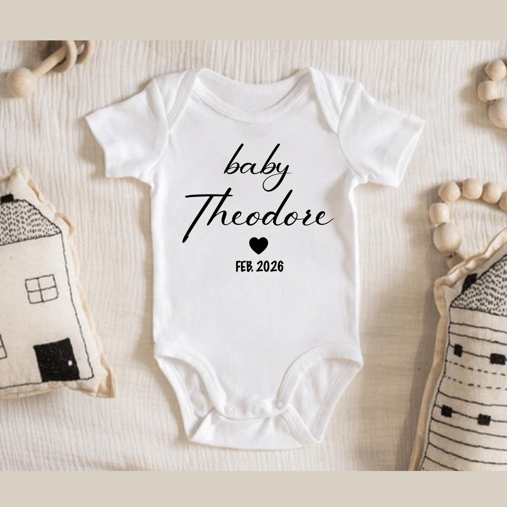 Personalized Baby Name Onesie, Baby Shower, Pregnancy Announcement Gift