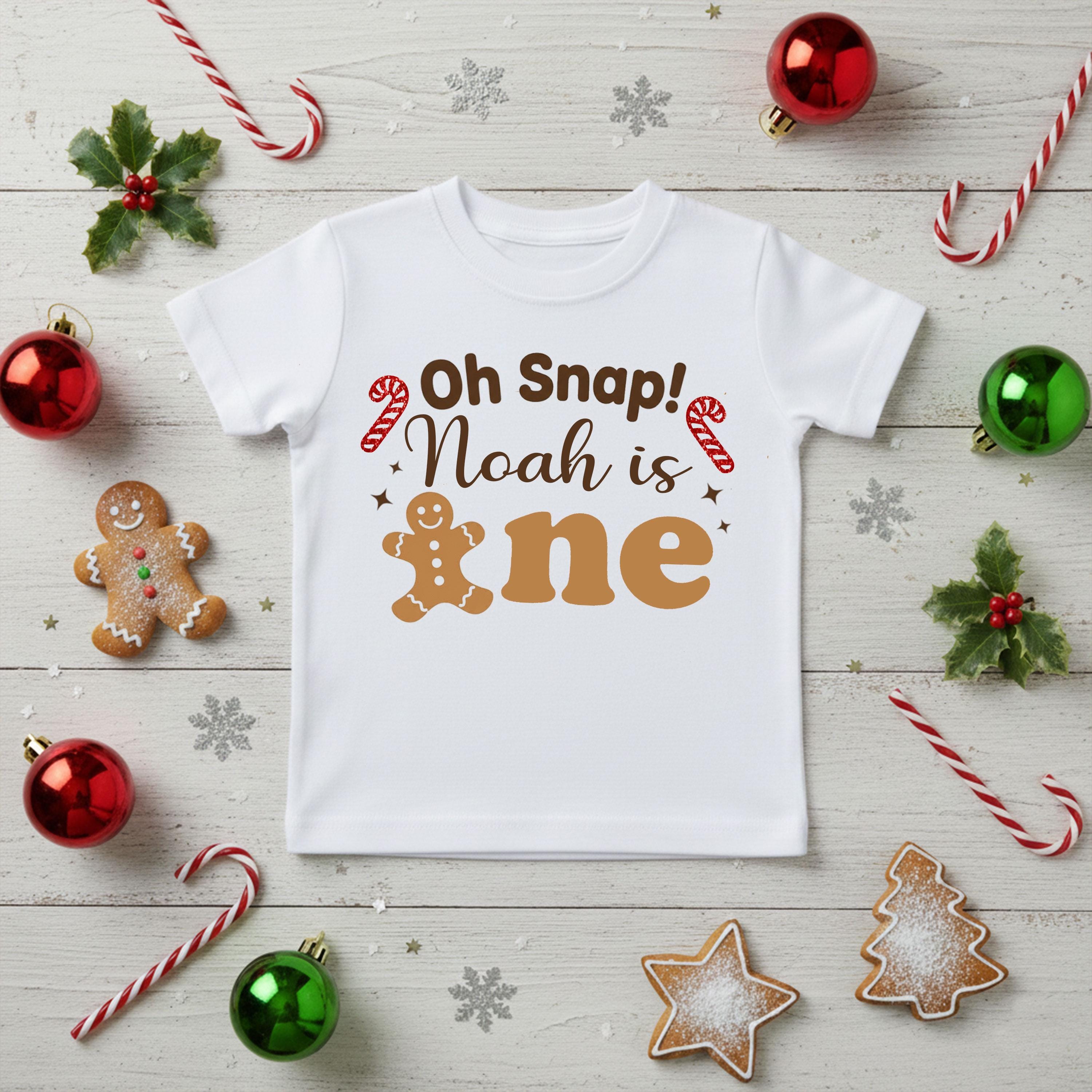 Oh Snap Gingerbread 1st Birthday Shirt