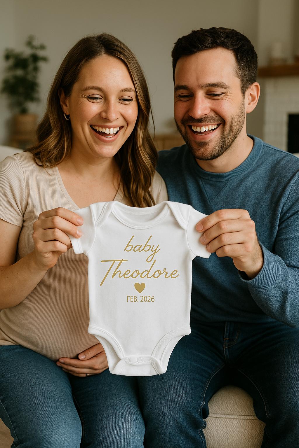 Personalized Baby Name Onesie, Baby Shower, Pregnancy Announcement Gift